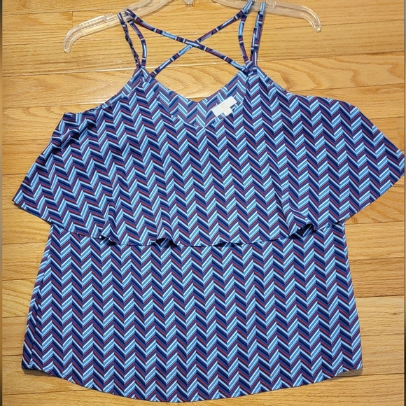 Charming Charlie white, read and blue Perfect shirt for July 4, Size 2 - Picture 2 of 5